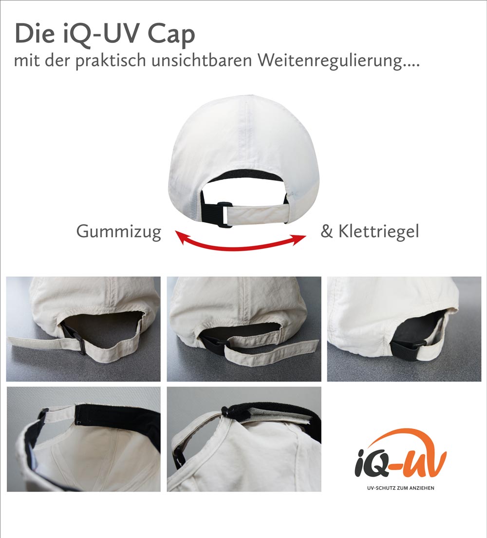 iQ UV Cap iQ-UV 50+ grey grau Kappe Schutz Base atmungsaktiv leicht recycelt – Bild 5