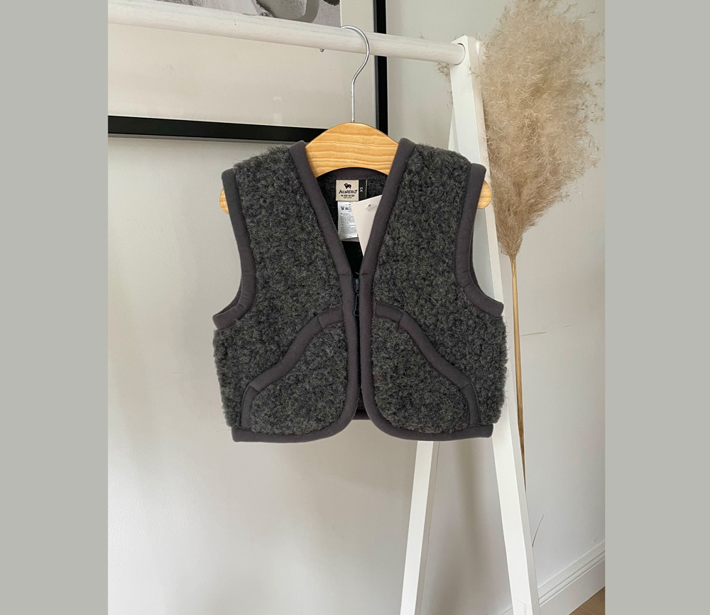 Alwero – Bodywarmer CARPATHIAN, Biowolle, GRAPHITE – Bild 4