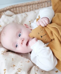 Fabelab – Schmusetuch „Bunny“, ochre, Biobaumwolle