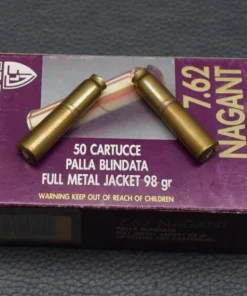 50 Patronen Fioccihi, 7,62 Nagant , FMJ, 6,4g /98gr.