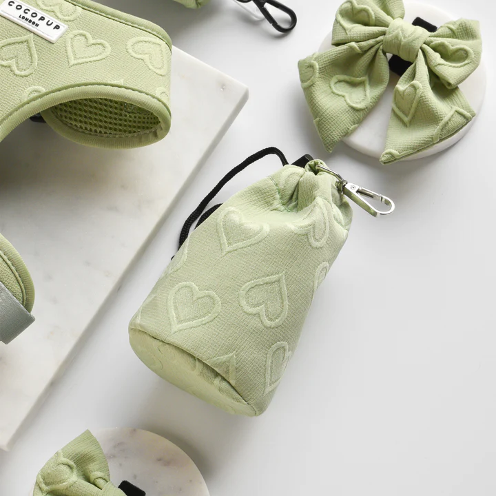 Leckerlibeutel mit Kordelzug (matcha, Herzchen) – Bild 4