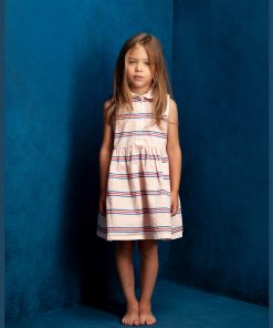 BONMOT ORGANIC – Kleid „ALLOVER STRIPES“, Dusty Rose, Biobaumwolle (2-3J.)