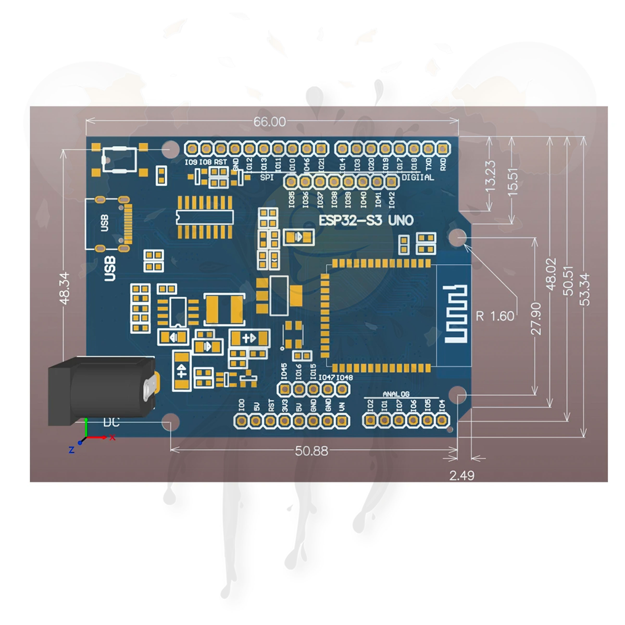 ESP32-S3 UNO USB-C ESP32-WROOM N16R8 Entwickler Board – Bild 3