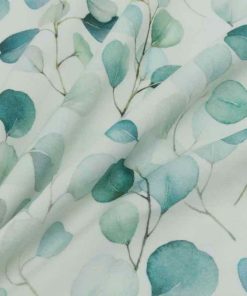 Jersey, Eukalyptus Blumen Mint Ecru – Digitaldruck