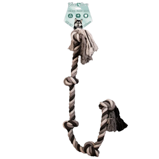 Floss Dental Rope, 100% Baumwolle, 5 Knoten, 145cm – Bild 2