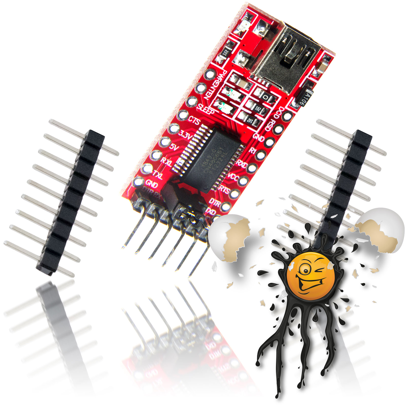 FT232RL USB TTL UART seriell serial Konverter Set – Bild 4