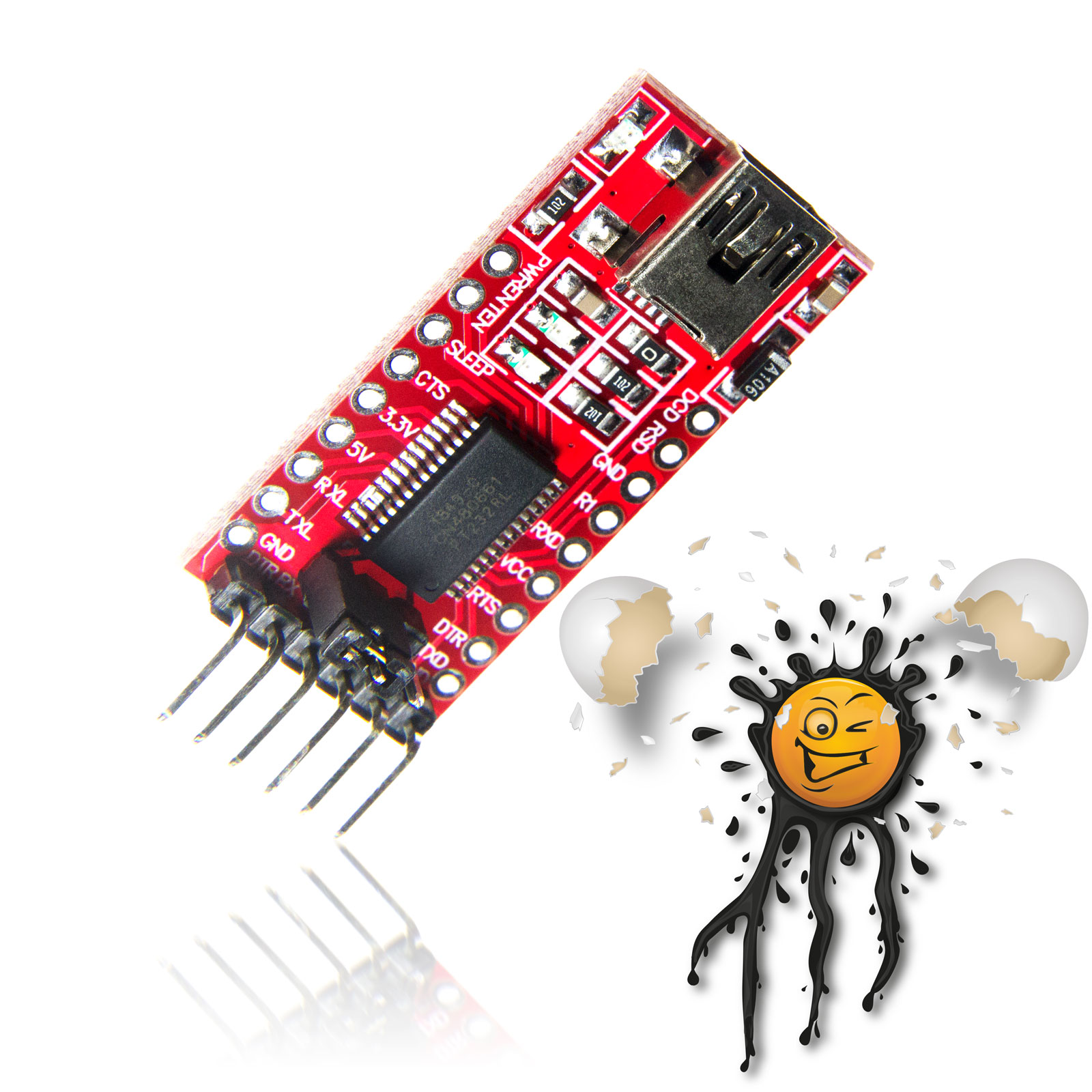 FT232RL USB TTL UART seriell serial Konverter Set – Bild 3