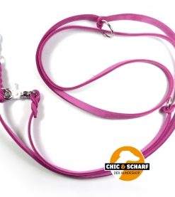 Fettlederleine 2,4 m x 12 mm, rosa (3-fach verstellbar)