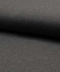 French Terry, unifarben Dunkelgrau Melange, Sweatshirtstoff brushed