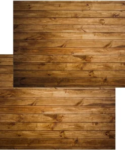 Fußmatten Fußabstreifer DECOR dunkles Holz Holzoptik Bretter waschbar 2 Größen