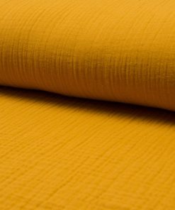 Bio Gauze, Musselin – Double Gauze Senf – unifarben