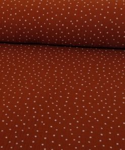 Gauze, Musselin – Double Gauze Rost mit weißen Punkten