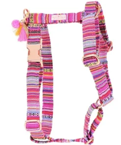 Pellina Hundegeschirr „Boho Pink“, gold, (100% Baumwolle) S, M, L