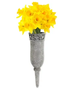 Grabvase zum Stecken Kunststein wetterfest 10 x 33,5 cm