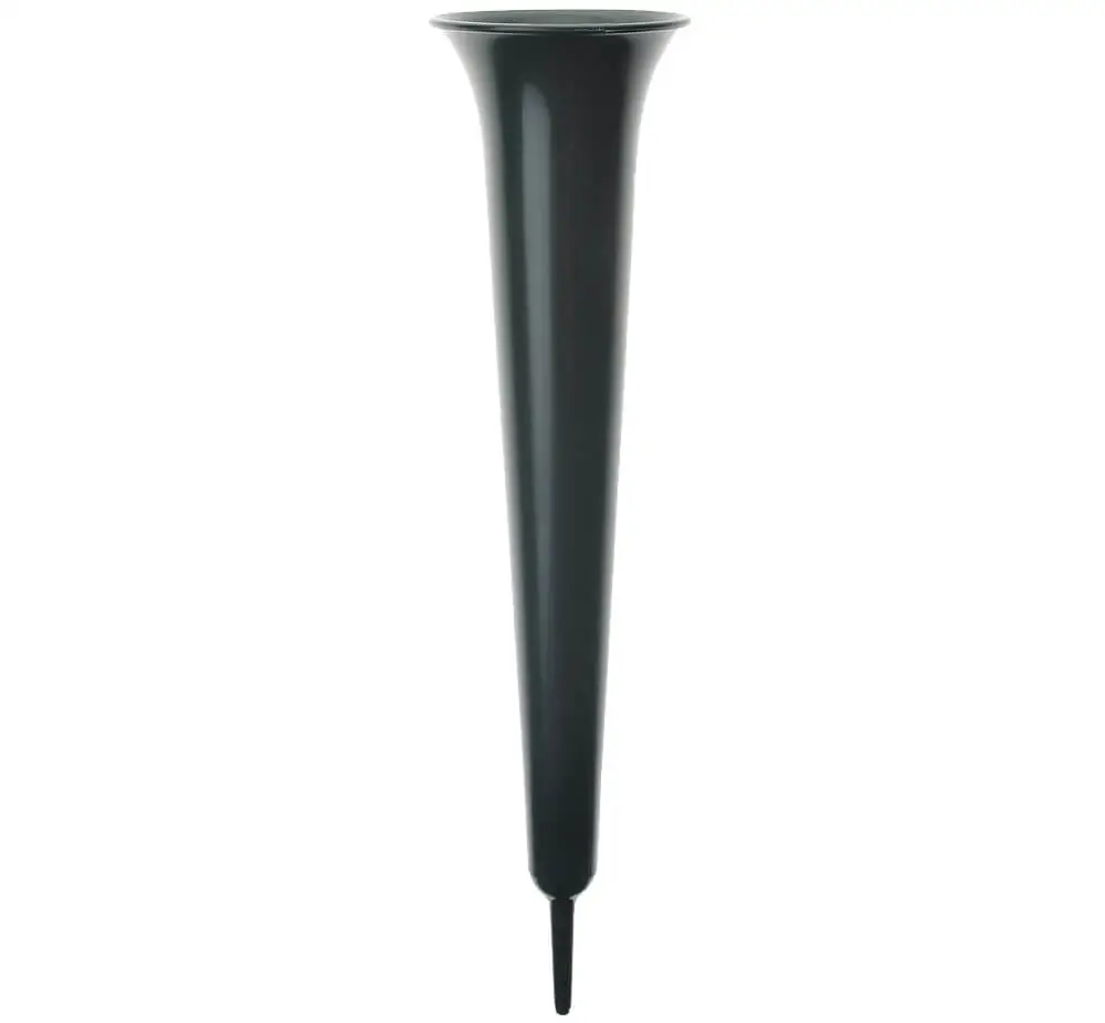 Grab Vase zum Stecken Friedhof Grabdeko grün 32 cm – Bild 2