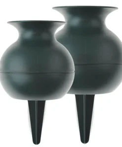 Grab Vasen zum Stecken Friedhof Grabdeko grün 2 Größen