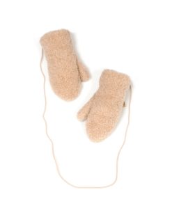 Alwero – Handschuhe, „GULLY“, Beige, Biowolle, mit Band