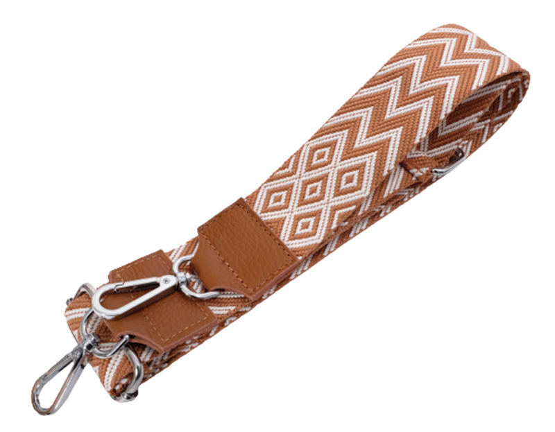 Taschenriemen / Gurtband mit Zackenmusterung Schwarz/Weiß / Beige/Weiß – 5 cm Breite – Bild 8