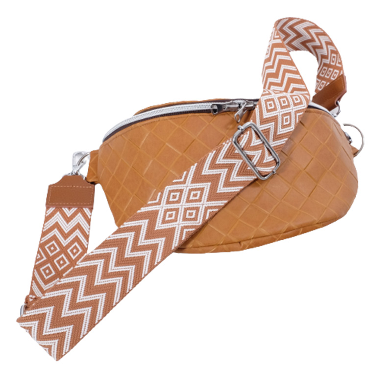 Taschenriemen / Gurtband mit Zackenmusterung Schwarz/Weiß / Beige/Weiß – 5 cm Breite – Bild 7