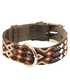 Boho-Leder-Halsband, braun/braun (M)