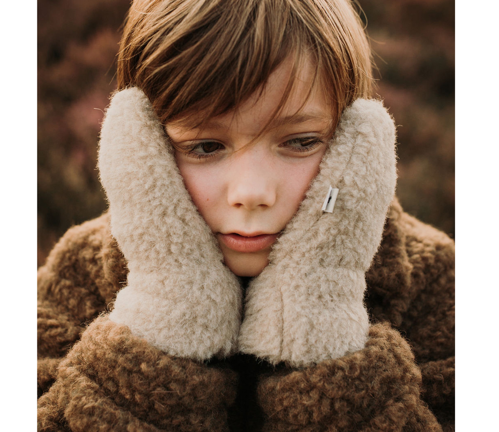 Alwero – Handschuhe, Freeze Kids, Naturel, Biowolle – Bild 4