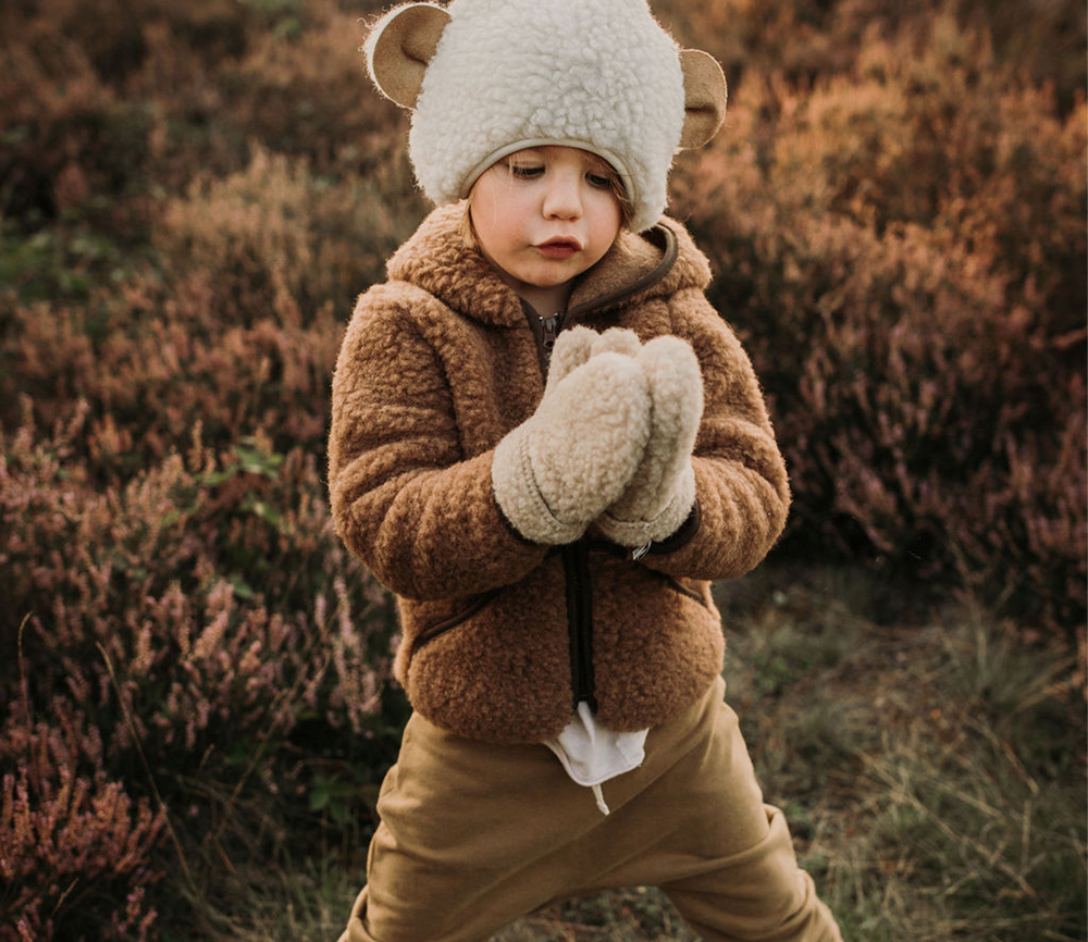 Alwero – Handschuhe, Freeze Kids, Naturel, Biowolle – Bild 3