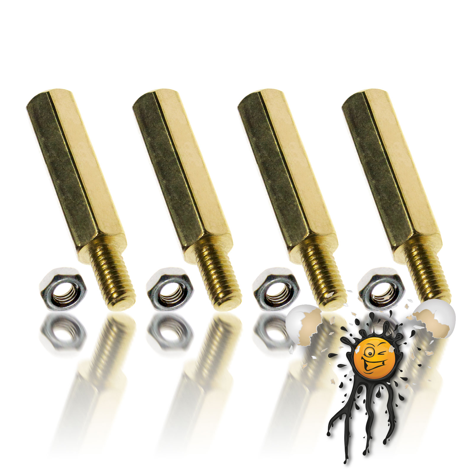 Platinen Abstandhalter Hexbolzen Standoff M3 20 mm + 6 mm Metall 8-teilig