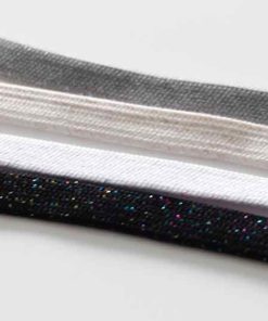 Kordel – unifarben – Flachkordel mit Lurex, 8 mm breit – ab 1 Meter