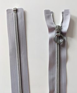 Spiralreißverschluss, 60 cm, teilbarer Reißverschluss, Silber