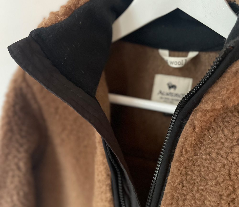 Alwero – Teddy Jacke Women, „Leo“, Brown, Biowolle – Bild 5