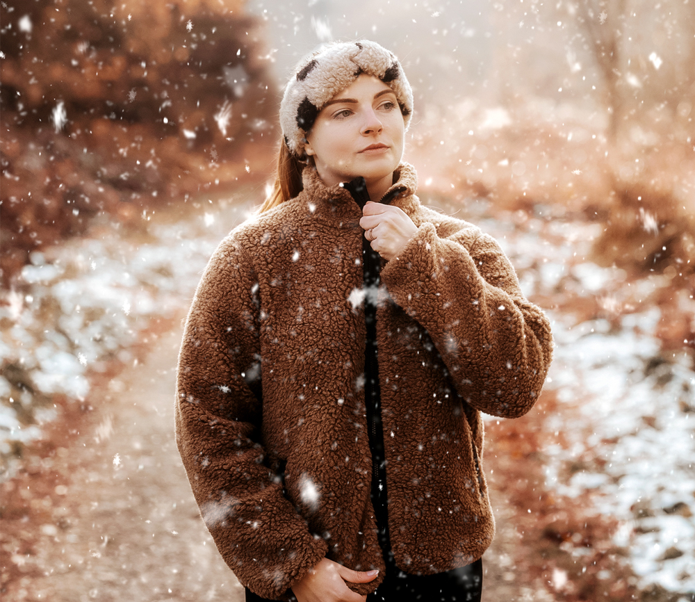 Alwero – Teddy Jacke Women, „Leo“, Brown, Biowolle – Bild 6