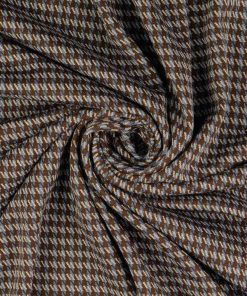 Jacquard, Knit, Braun / Blau Hahnentritt Musterung