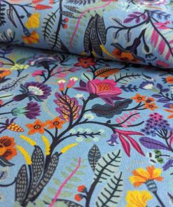 Jersey, Blumen magic Garden Blau – Digitaldruck