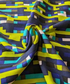 Jersey, Pixel Druck Grün / Blau Restposten zum Sonderpreis 0,57 Meter