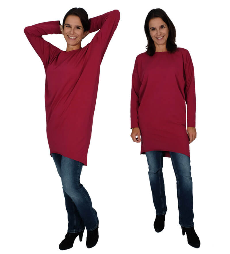 French Terry Stoff – Sommersweat, Bordeaux – Bild 5