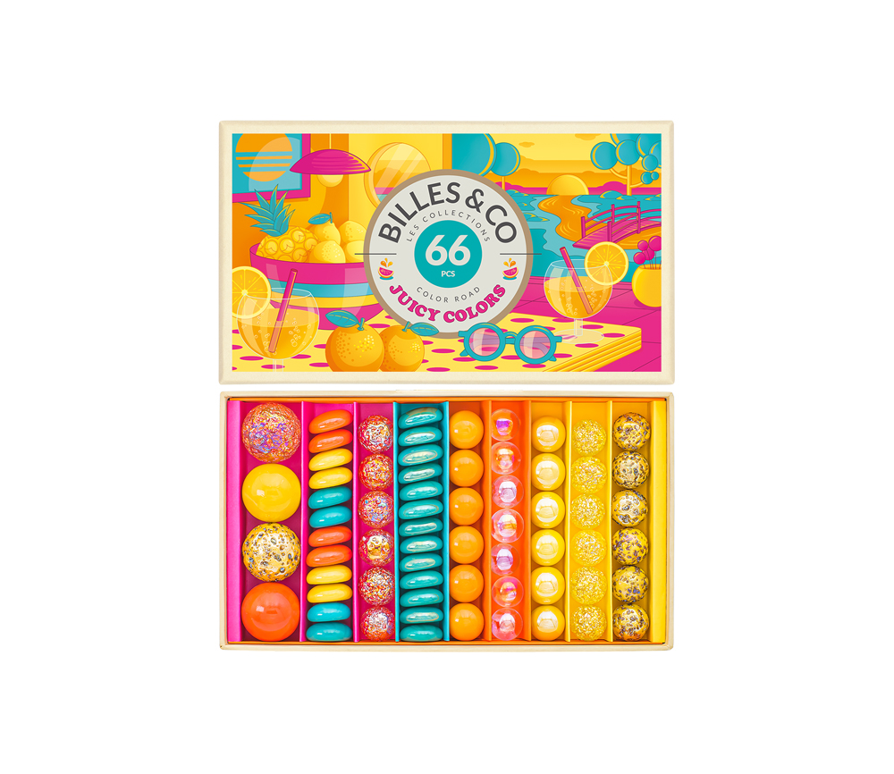 Billes & Co. – Murmeln „Juicy Colours“, 66 Glasmurmeln – Bild 2