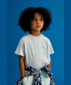 The New Society – Logo Print Tee, Bio Baumwolle, Pearl Blue