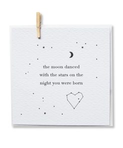 Unique Love – Klappkarte „The moon danced with the stars on the night you were born“