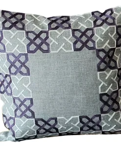 Kissenbezug Kissenhülle Kurbelstickerei grafisch hellgrau grau 1 Stk 40×40 cm