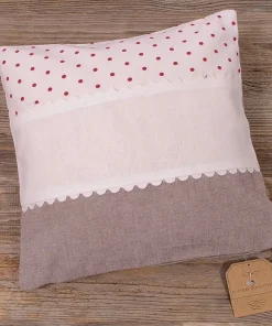 Kissenhülle Heimtextilien Landhaus Premium ROSI Stoffmix quer gestreift 30×30 cm