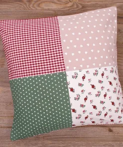 Kissenhülle Heimtextilien Landhaus Premium VRONI bunt Patchwork Look 40×40 cm
