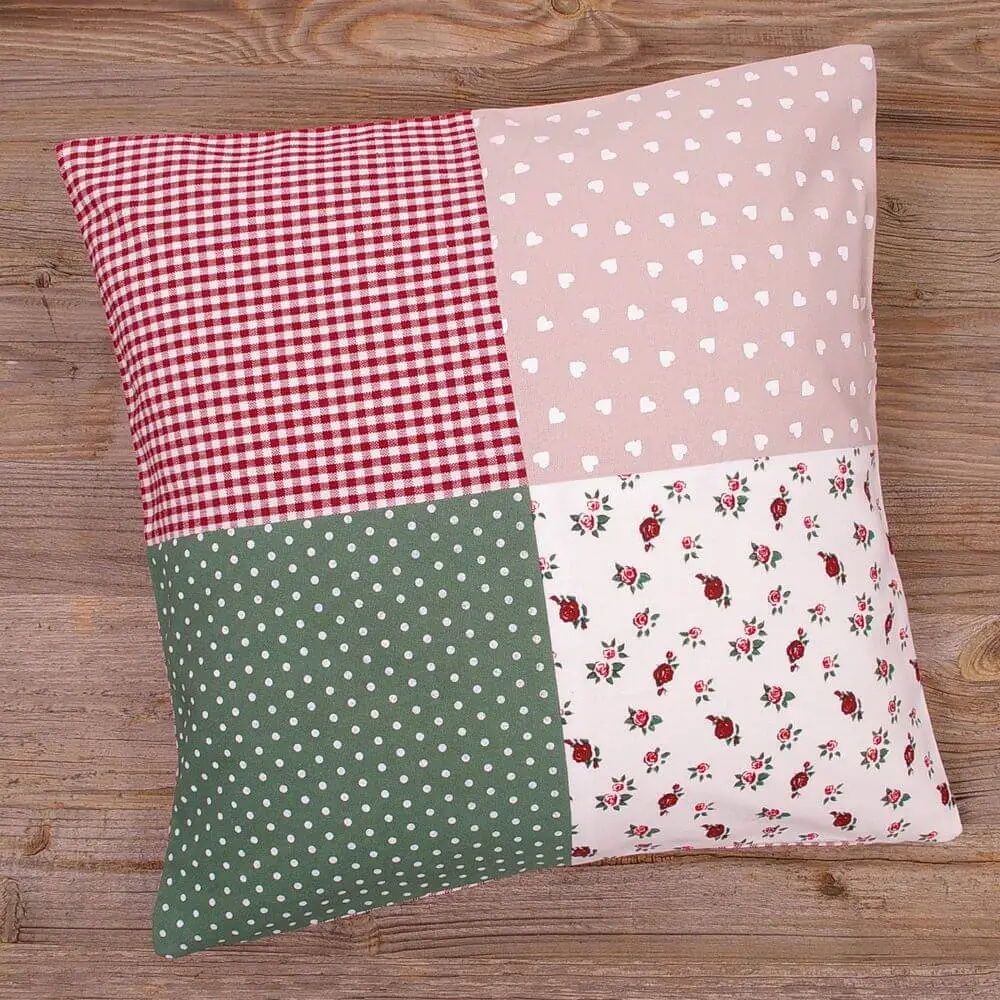 Kissenhülle Heimtextilien Landhaus Premium VRONI bunt Patchwork Look 40×40 cm