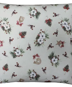 Kissenhülle WINNIE Beeren & Zweige & Blüten Kissenbezug Baumwolle bunt 40×40 cm