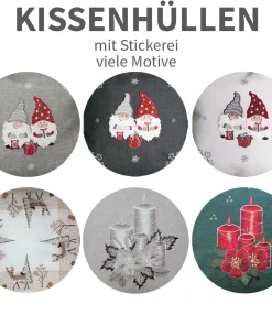 Kissenhüllen winterlich bestickt