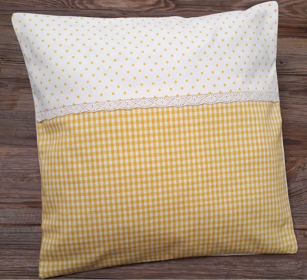 Kissenhülle Heimtextilien HANNE Punkte & Karo blau 40×40 cm Landhaus 1 Stk – Bild 5