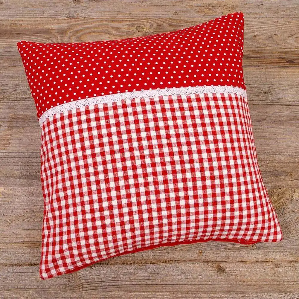 Kissenhülle Heimtextilien HANNE Punkte & Karo blau 40×40 cm Landhaus 1 Stk – Bild 4