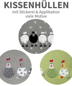Kissenhüllen Ostern Stick Applikation