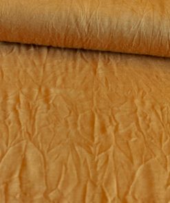 Baumwolljersey, unifarben Senf, Knitteroptik