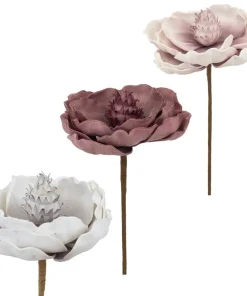 Kunstblumen Blüte in 3 Farben Pflanzen Deko Ø 13×65 Schaumstoff