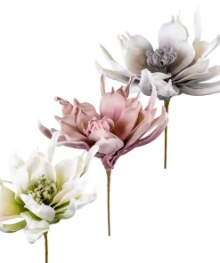 Kunstblumen Lotus in 3 Farben Pflanzen Deko Ø 20×60 Schaumstoff